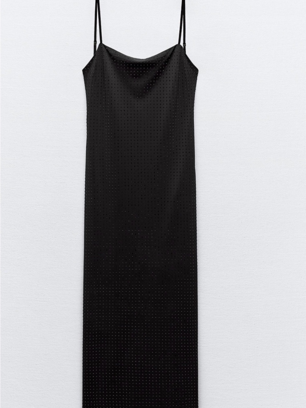 Zara Black sequin dress with side split and open back adjustable straps